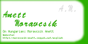 anett moravcsik business card